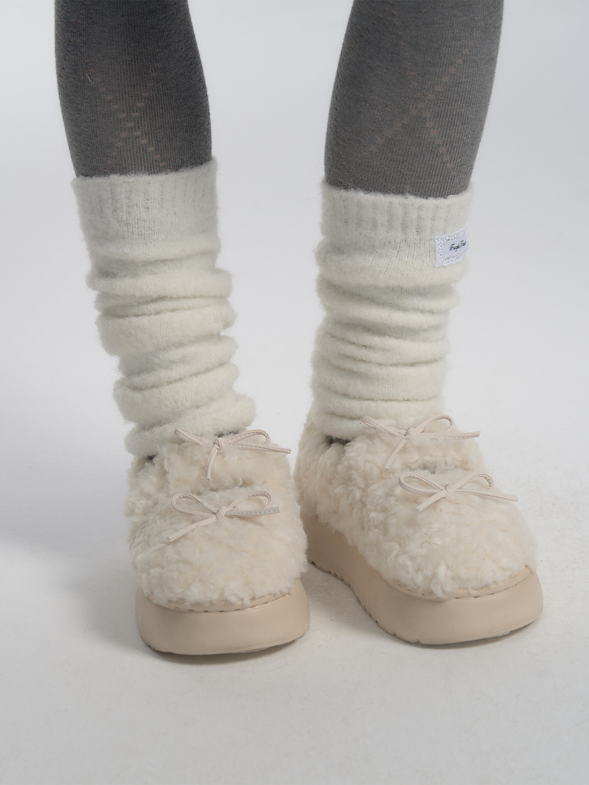 Two-Color Knitted Sock Sleeves - Soft Pile Socks for Cozy Layering - Perfect for Y2K and Korean Style Fashion Two-Color Knitted Sock Sleeves - Soft Pile Socks for Cozy Layering - Perfect for Y2K and Korean Style Fashion