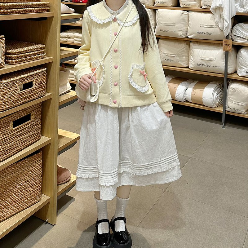 Two-Piece Skirt Set for Women, Pudding Bear Design, Petite Fit, Autumn Winter Fashion, Spring Style 2025, Trendy Outfit