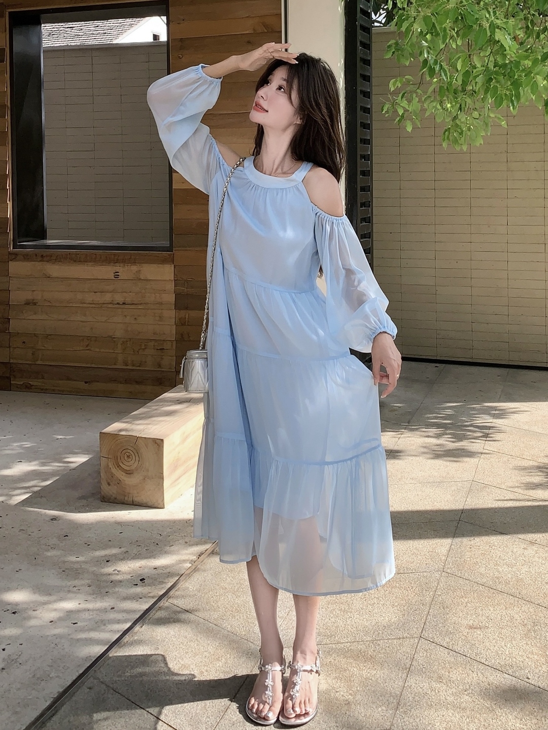 Ultra-Fairy Off-Shoulder Blue Dress for Women - French Style Summer 2025, Elegant Sweet Youthful Fashion Ultra-Fairy Off-Shoulder Blue Dress for Women - French Style Summer 2025, Elegant Sweet Youthful Fashion