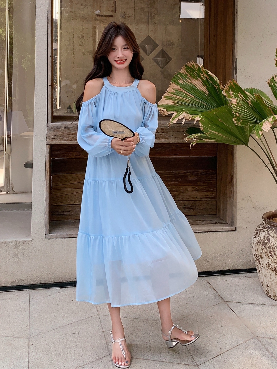 Ultra-Fairy Off-Shoulder Blue Dress for Women - French Style Summer 2025, Elegant Sweet Youthful Fashion Ultra-Fairy Off-Shoulder Blue Dress for Women - French Style Summer 2025, Elegant Sweet Youthful Fashion