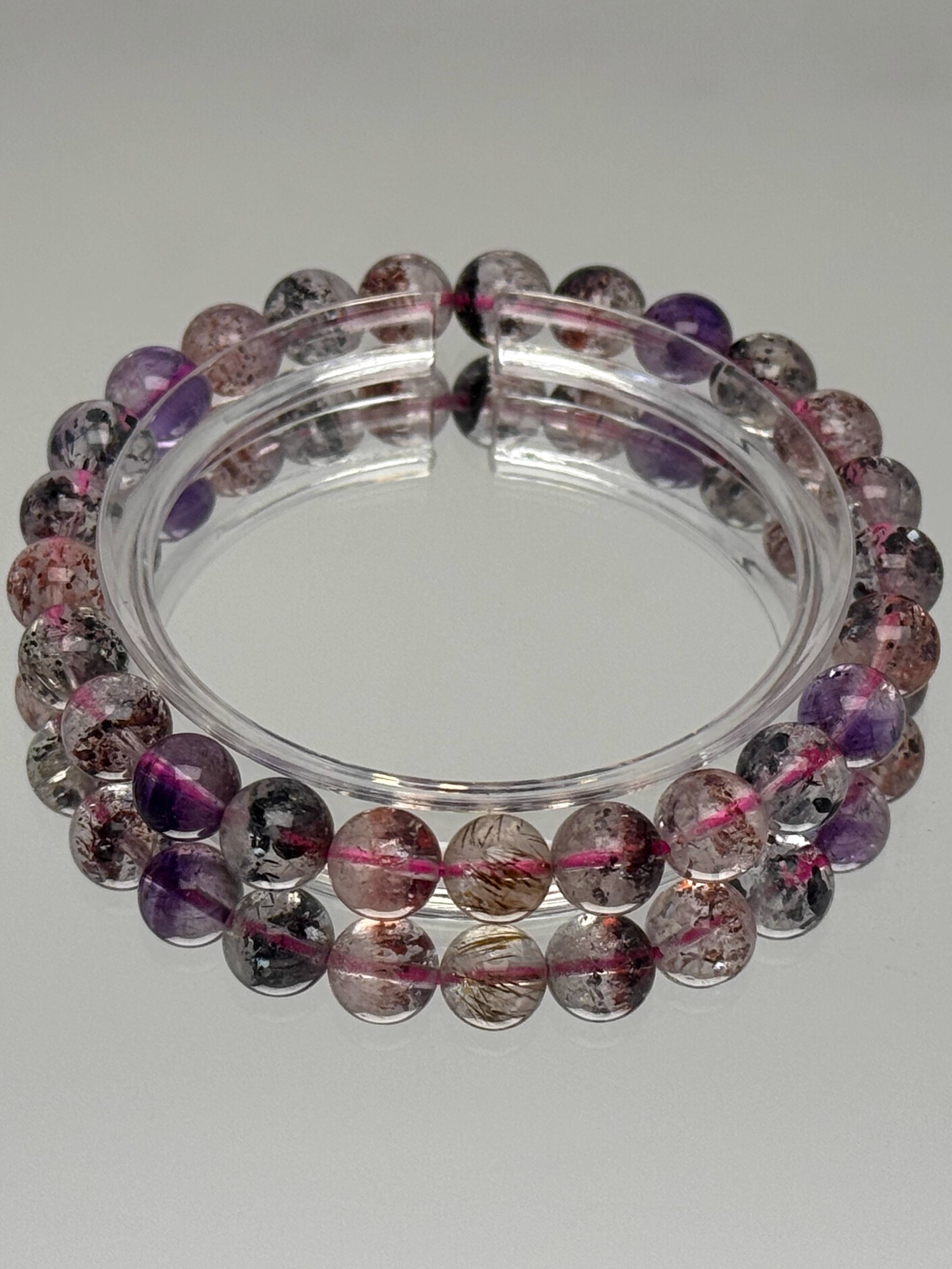 Ultra Seven Crystal Bracelet - Purple, Red, Black, Yellow - Toxic Liquid Color Design - Natural Fairy Style Jewelry Ultra Seven Crystal Bracelet - Purple, Red, Black, Yellow - Toxic Liquid Color Design - Natural Fairy Style Jewelry