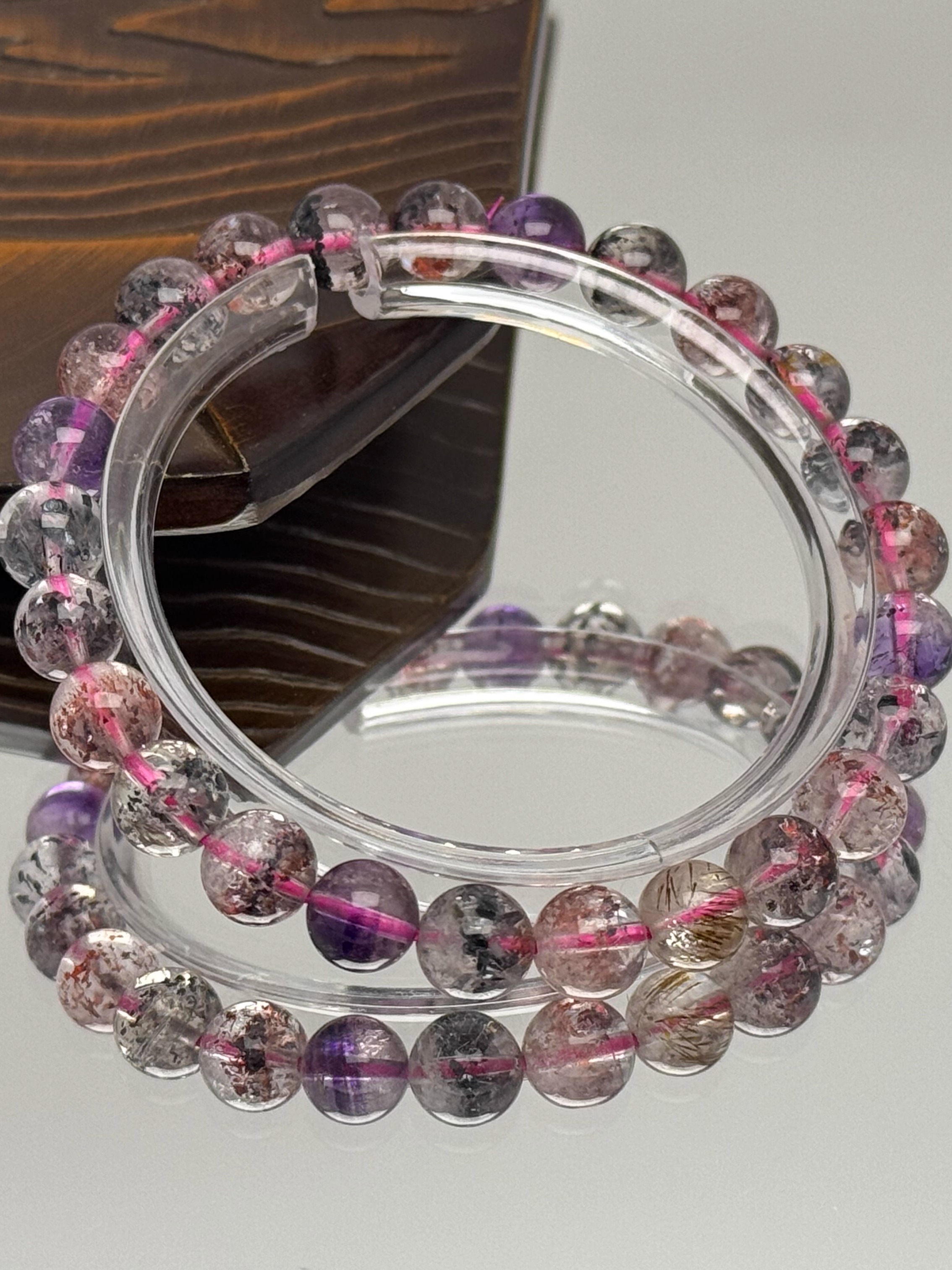 Ultra Seven Crystal Bracelet - Purple, Red, Black, Yellow - Toxic Liquid Color Design - Natural Fairy Style Jewelry