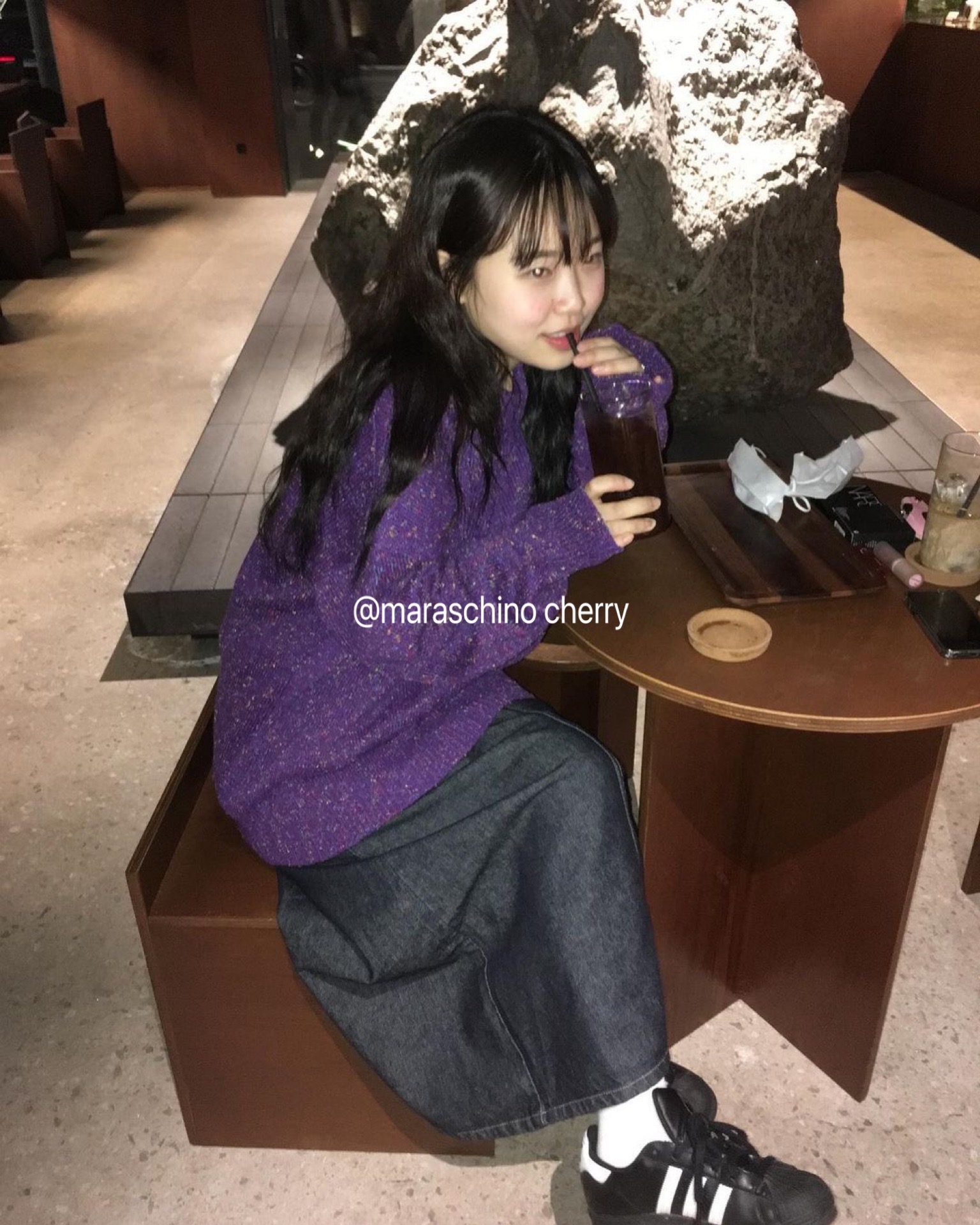 Unique Korean Style Rainbow Candy Dot Loose Knit Pullover Sweater in Grape Purple - Trendy Niche Fashion Statement