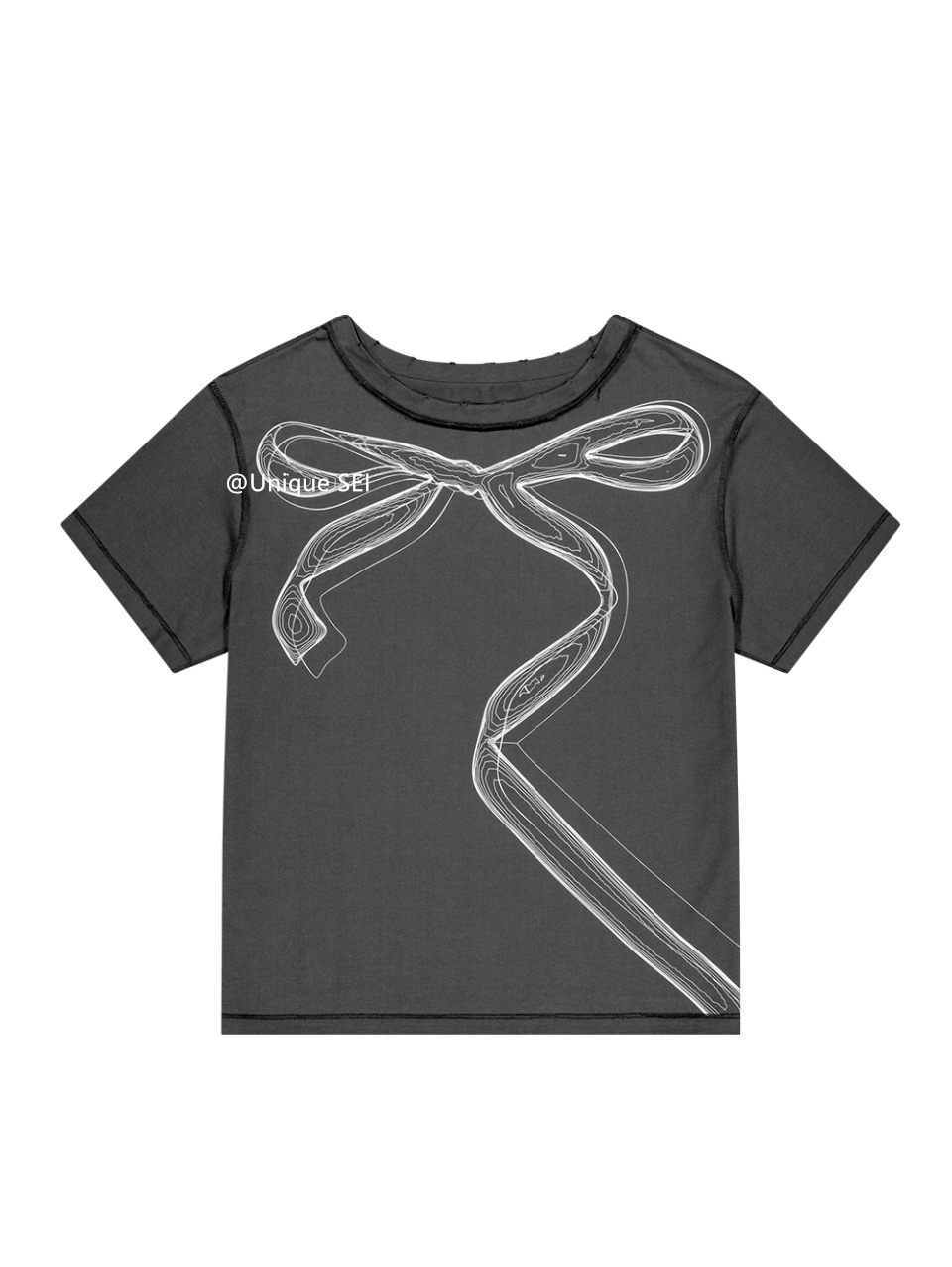 Unique Korean Style Sweet Bow Off-Shoulder Short Sleeve T-Shirt Top for Casual 90s Y2K Fashion Unique Korean Style Sweet Bow Off-Shoulder Short Sleeve T-Shirt Top for Casual 90s Y2K Fashion