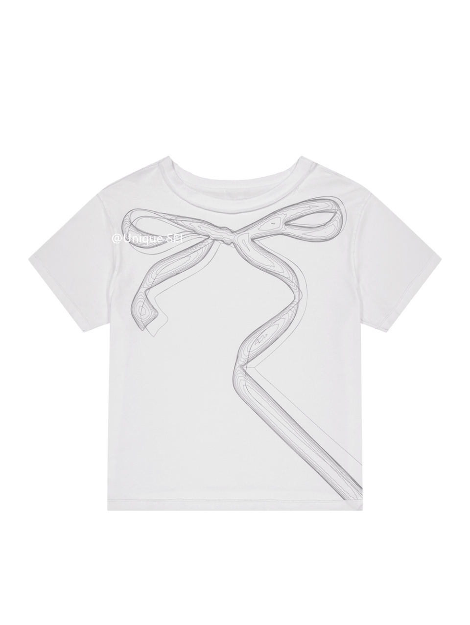 Unique Korean Style Sweet Bow Off-Shoulder Short Sleeve T-Shirt Top for Casual 90s Y2K Fashion