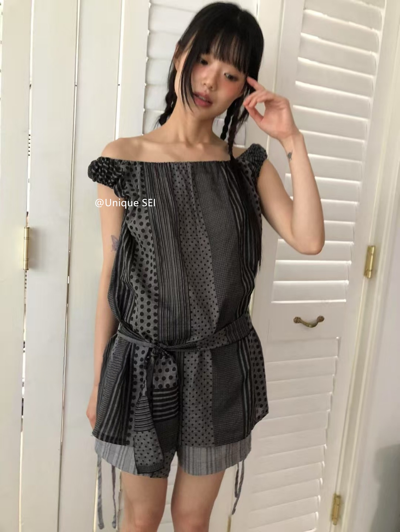 Unique Retro Vertical Stripe Check Polka Dot Patchwork Irregular Sleeveless Dress - Casual Versatile Y2K Style Fashion Unique Retro Vertical Stripe Check Polka Dot Patchwork Irregular Sleeveless Dress - Casual Versatile Y2K Style Fashion