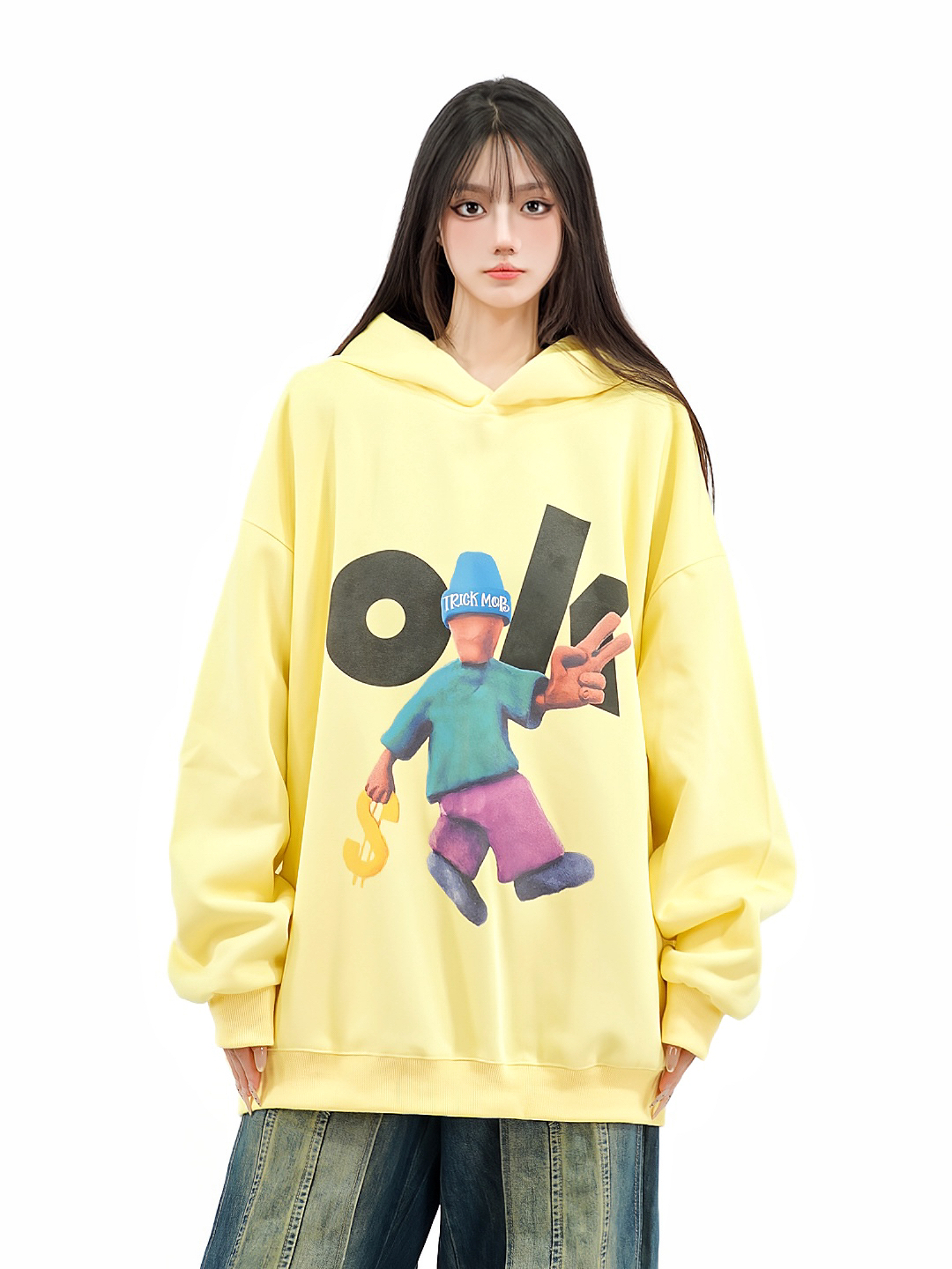 Unisex Retro Cartoon Hoodie with Fun Amoeba Print - Oversized Autumn Sweatshirt for Skateboard and Street Style Unisex Retro Cartoon Hoodie with Fun Amoeba Print - Oversized Autumn Sweatshirt for Skateboard and Street Style