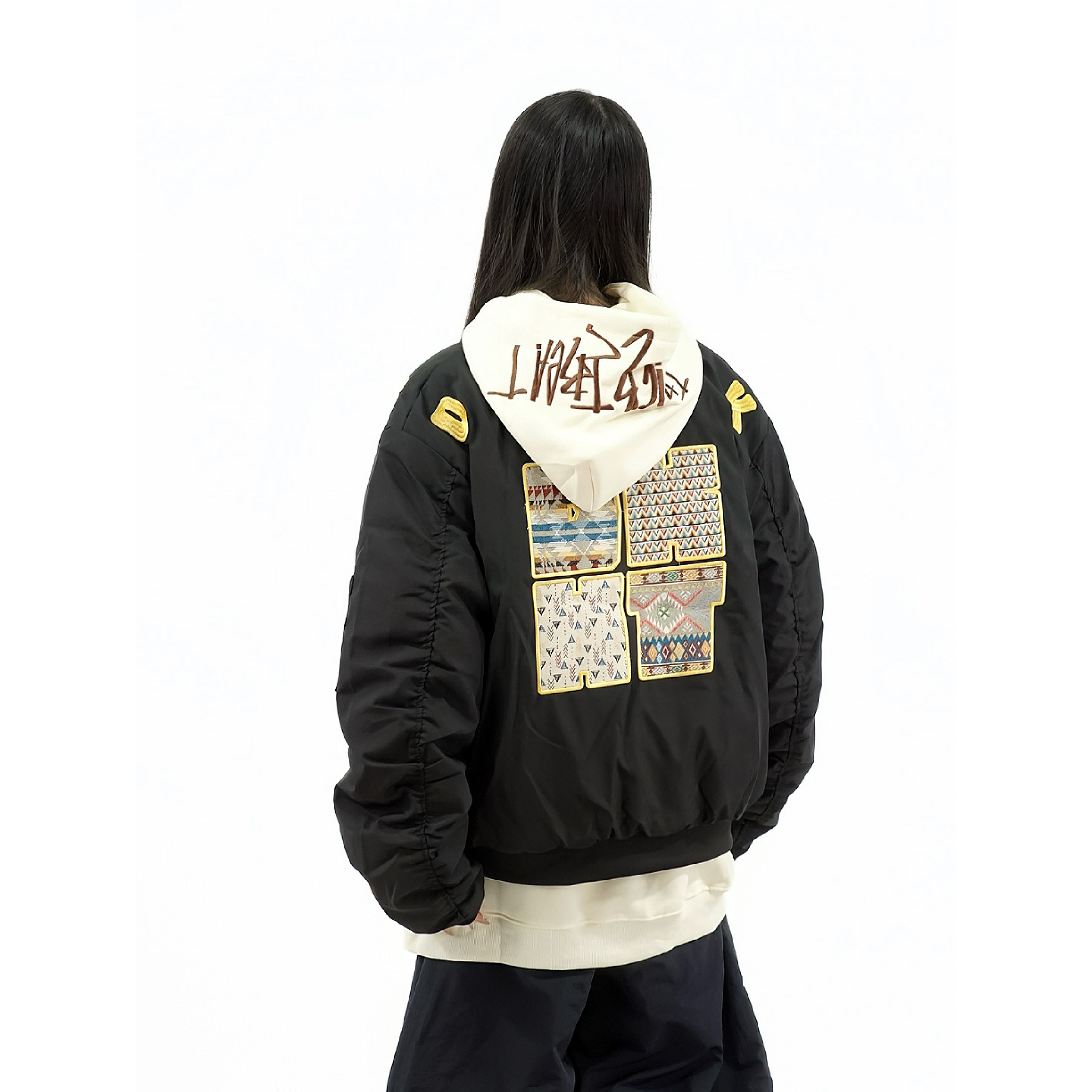 Unisex Retro Ethnic Patch Embroidery Flight Jacket - Thickened Cotton Winter Coat Unisex Retro Ethnic Patch Embroidery Flight Jacket - Thickened Cotton Winter Coat