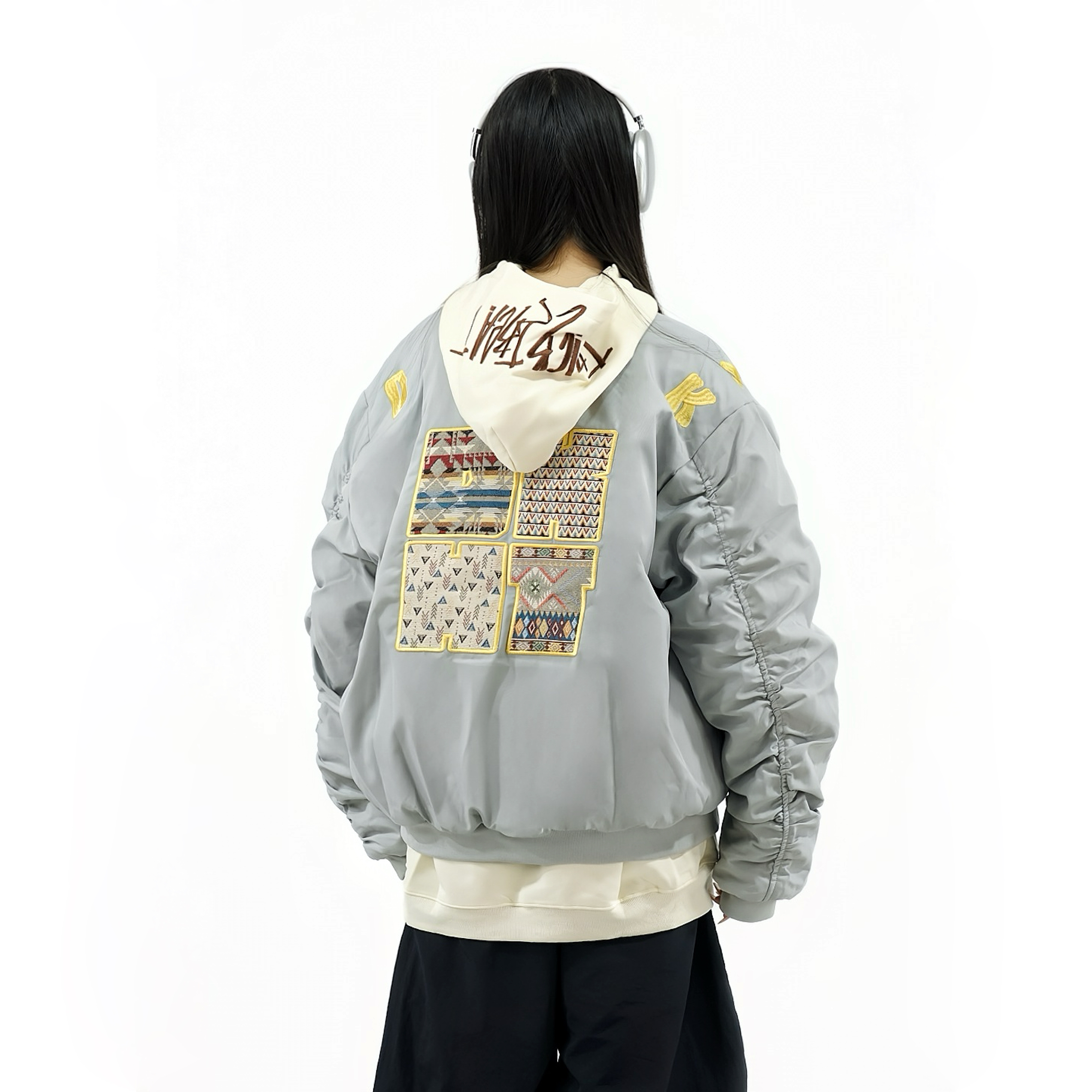 Unisex Retro Ethnic Patch Embroidery Flight Jacket - Thickened Cotton Winter Coat Unisex Retro Ethnic Patch Embroidery Flight Jacket - Thickened Cotton Winter Coat