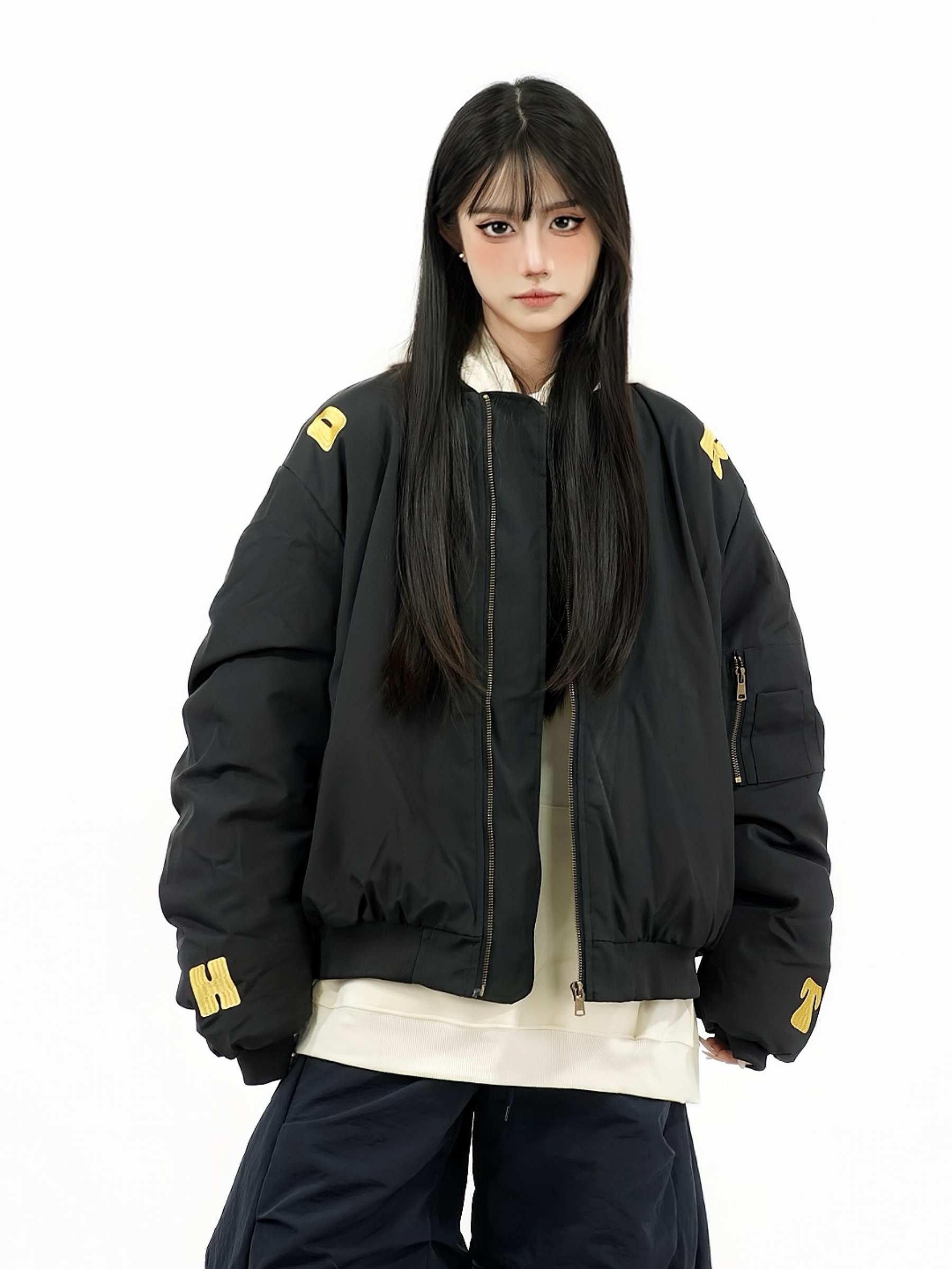 Unisex Retro Ethnic Patch Embroidery Flight Jacket - Thickened Cotton Winter Coat Unisex Retro Ethnic Patch Embroidery Flight Jacket - Thickened Cotton Winter Coat