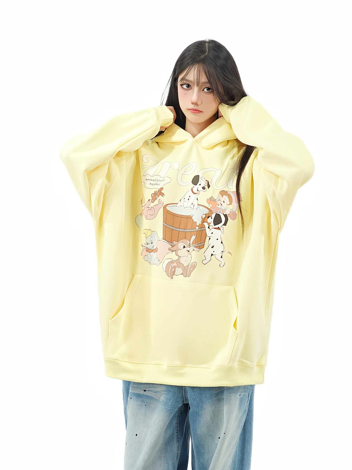 Unisex Retro Fun Printed Hoodie - Loose-Fitting Casual Sweatshirt for Autumn, 90s Inspired American Style Unisex Retro Fun Printed Hoodie - Loose-Fitting Casual Sweatshirt for Autumn, 90s Inspired American Style