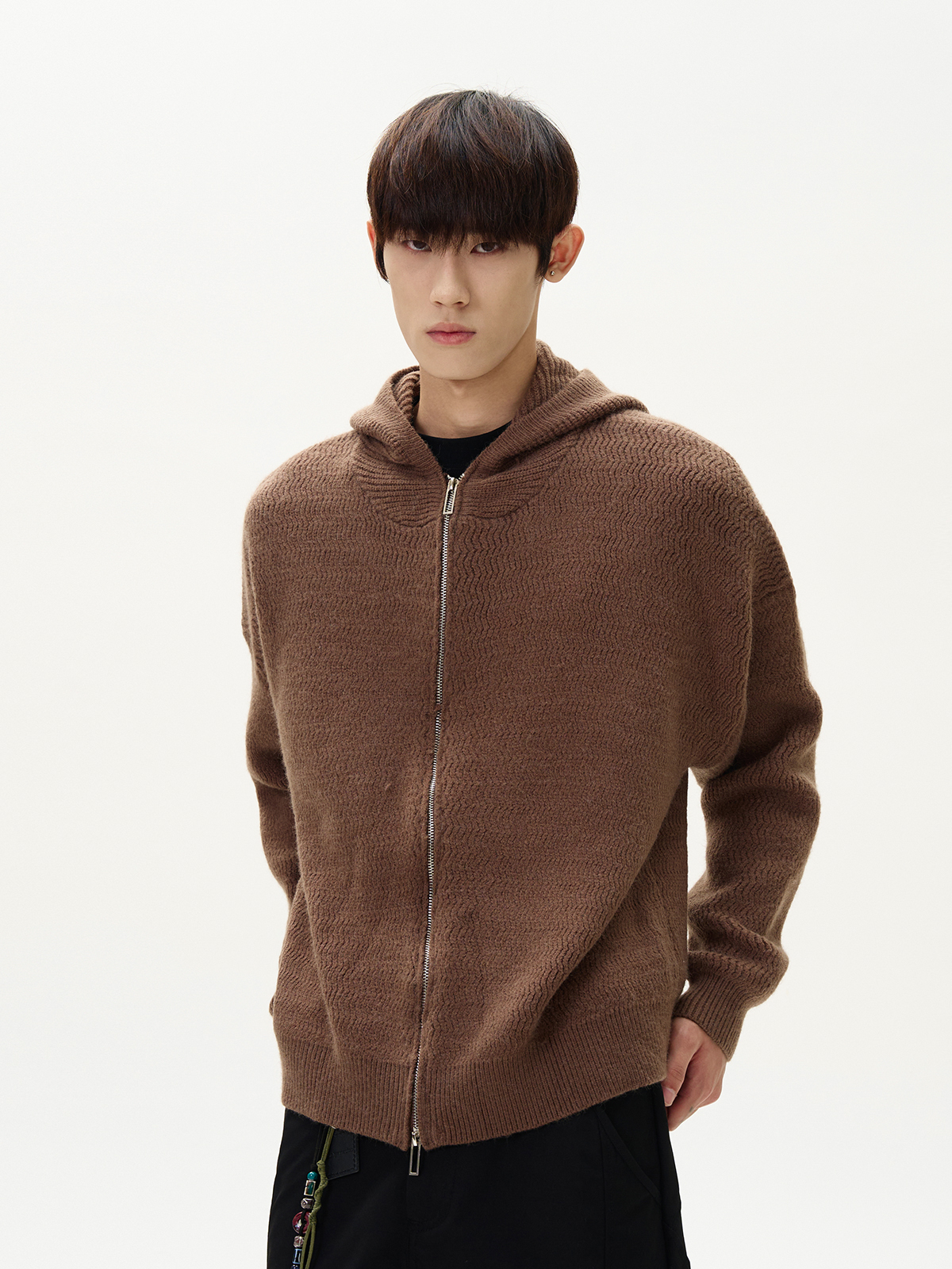 Unisex Retro Lazy Style Hooded Cardigan Sweater - Clean Fit Knitted Top for American High Street Fashion Unisex Retro Lazy Style Hooded Cardigan Sweater - Clean Fit Knitted Top for American High Street Fashion