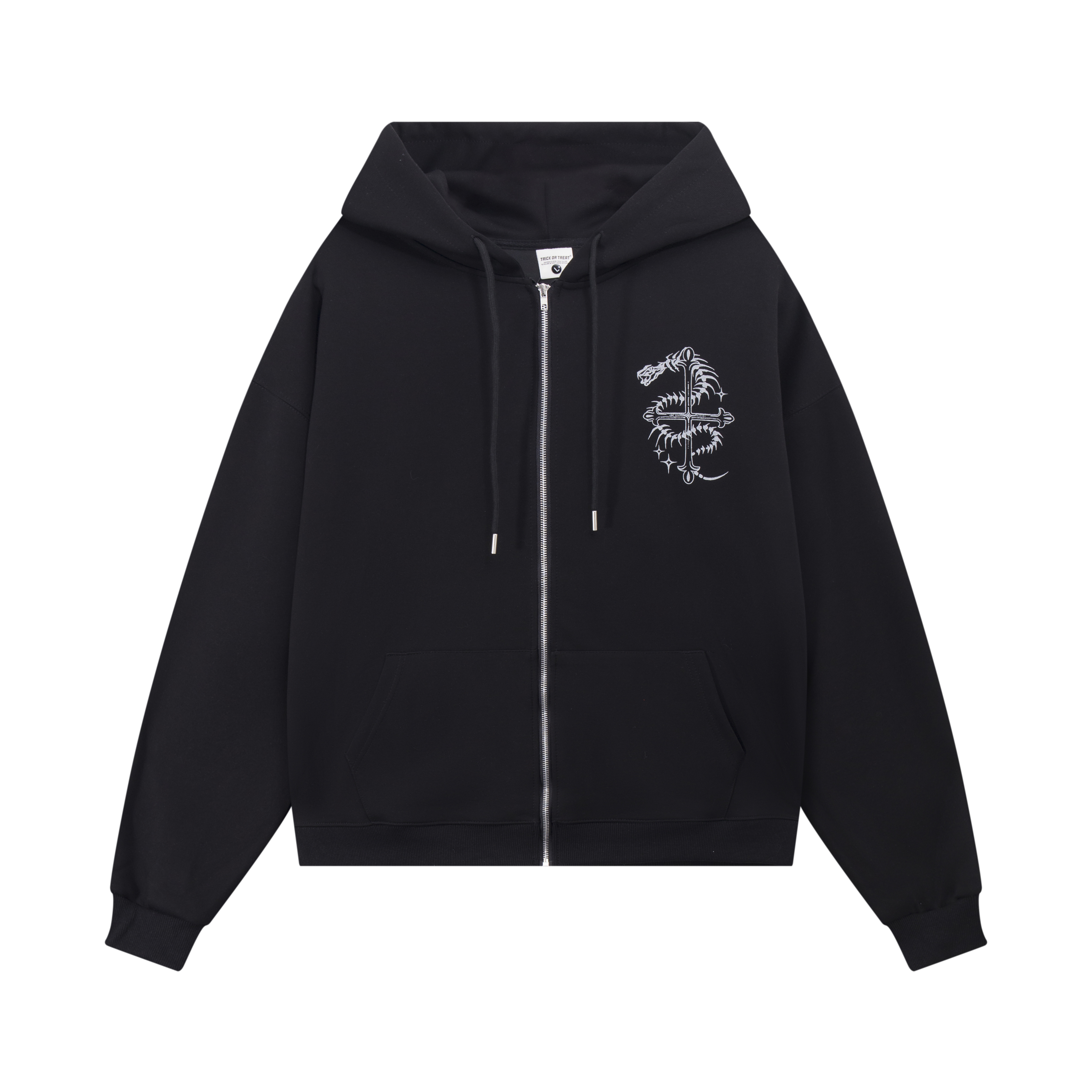 Unisex Snake Year Skeleton Print Hoodie Jacket - Limited Edition Spring Zipper Cardigan in Trendy Amoeba Style Unisex Snake Year Skeleton Print Hoodie Jacket - Limited Edition Spring Zipper Cardigan in Trendy Amoeba Style