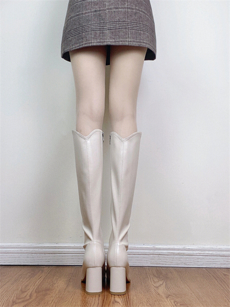 V-Shaped Long Tube Boots for Women - Autumn 2025, Side Zipper, Pointed Toe, High Chunky Heel, Patent Leather Riding Boots V-Shaped Long Tube Boots for Women - Autumn 2025, Side Zipper, Pointed Toe, High Chunky Heel, Patent Leather Riding Boots