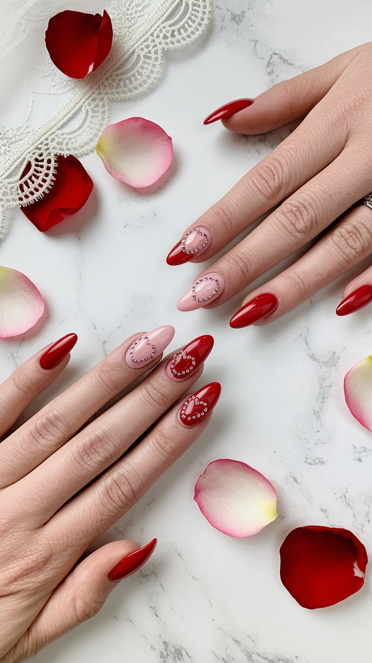 valentines day nail art outfit idea
