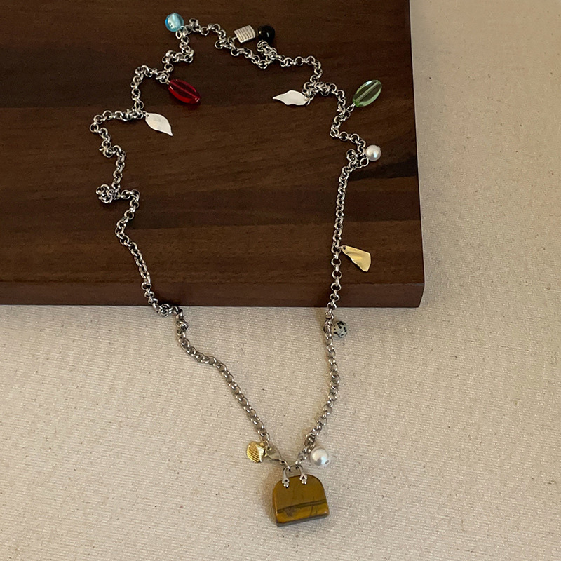 Versatile Long Necklace with Bag Pendant, Unique Sweater Neck Chain, Youthful Dress Waist Accessory