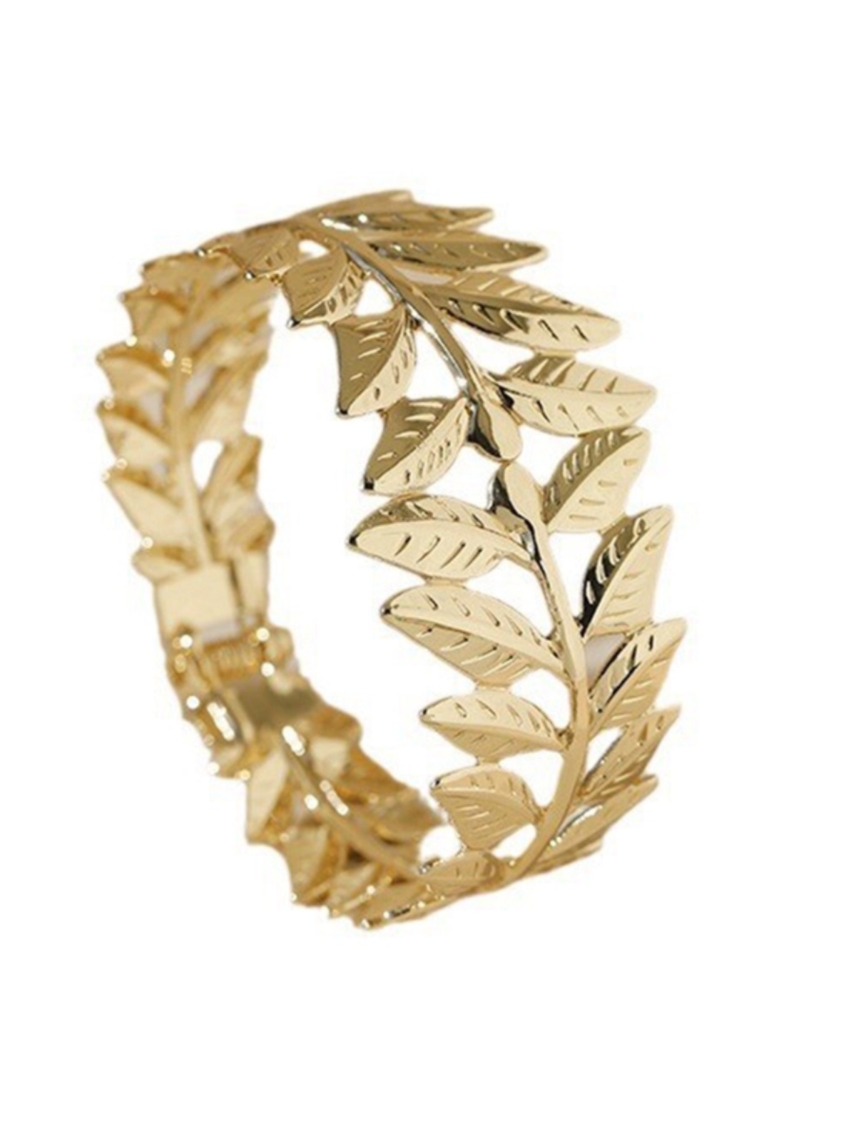 Versatile Metal Hollow Leaf Open Bangle Bracelet - Carved Flower Design, Spring Fashion, European and American Style Versatile Metal Hollow Leaf Open Bangle Bracelet - Carved Flower Design, Spring Fashion, European and American Style