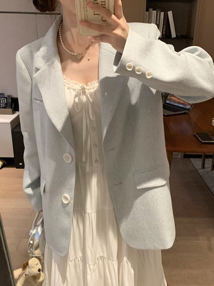 Versatile Oversized Blazer for Women - Soft Korean Style, Loose-Fitting, Slimming, Wrinkle-Free, Perfect for Casual Spring Looks
