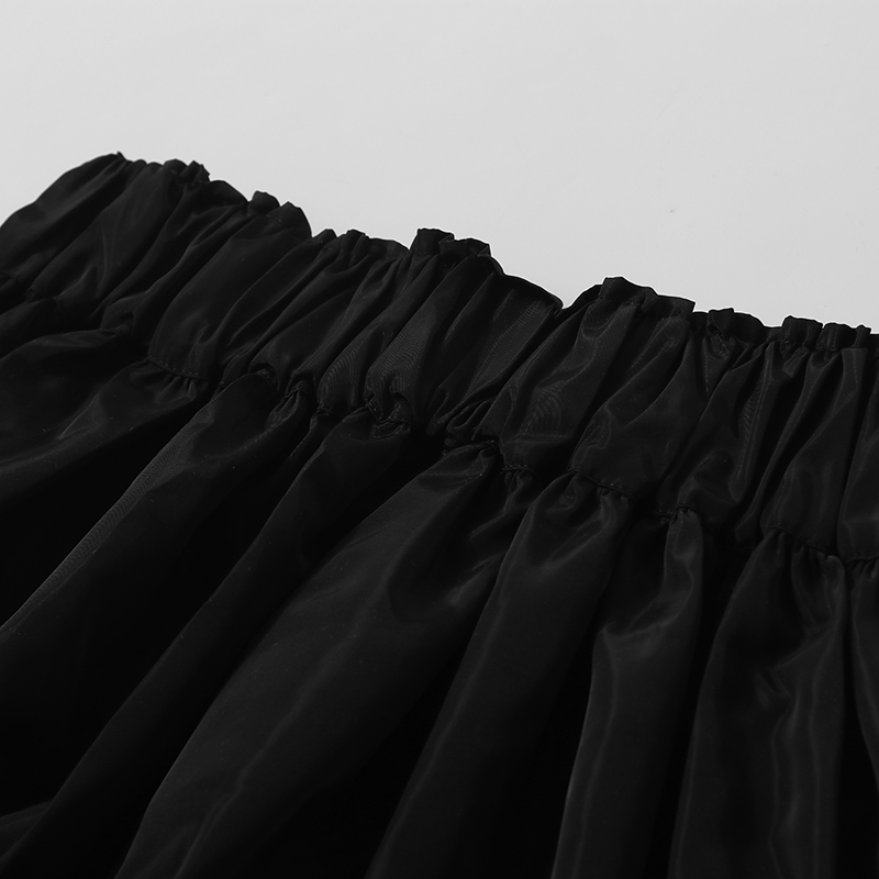 Versatile Summer Pleated Ruffle Edge Skirt for Women - Elastic Waist, Solid Color, Casual Age-Reducing Style, Perfect for 90s & Y2K Fashion