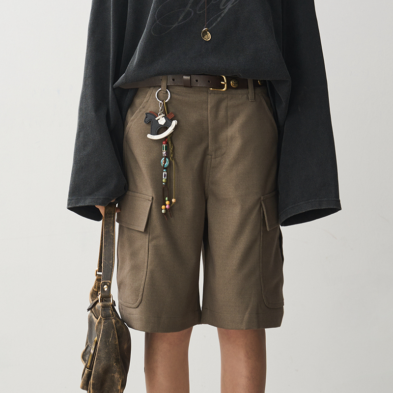 Versatile Women's Cargo Pants - Loose Straight Mid-Length Shorts with Large Pockets, Trendy Summer Style for Effortless Fashion