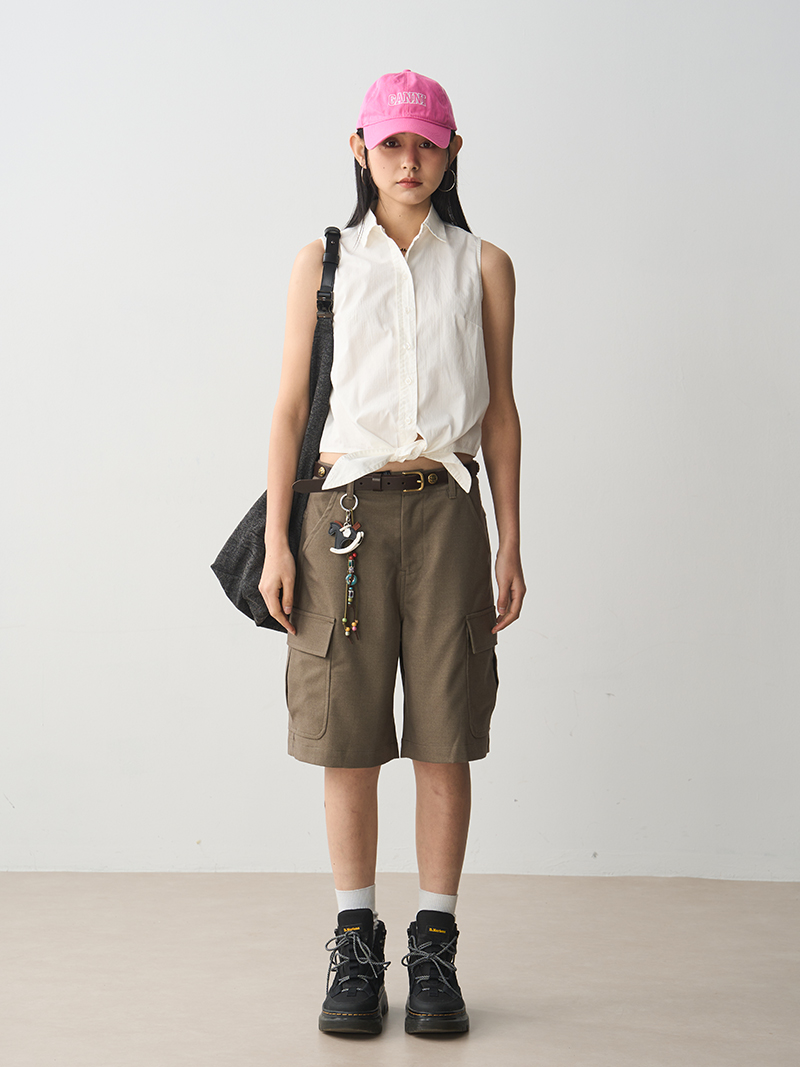 Versatile Women's Cargo Pants - Loose Straight Mid-Length Shorts with Large Pockets, Trendy Summer Style for Effortless Fashion Versatile Women's Cargo Pants - Loose Straight Mid-Length Shorts with Large Pockets, Trendy Summer Style for Effortless Fashion