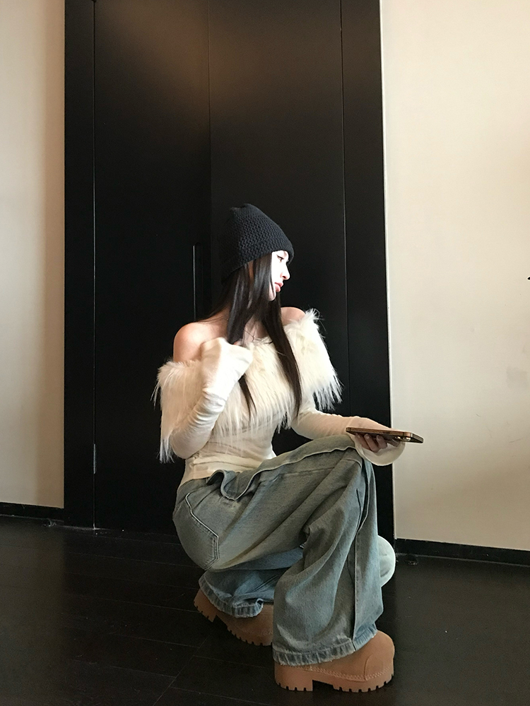 Vintage American Denim Wide-Leg Jeans for Women - Floor-Length Washed Loose Slim Fit - 90s Inspired Fashion Vintage American Denim Wide-Leg Jeans for Women - Floor-Length Washed Loose Slim Fit - 90s Inspired Fashion