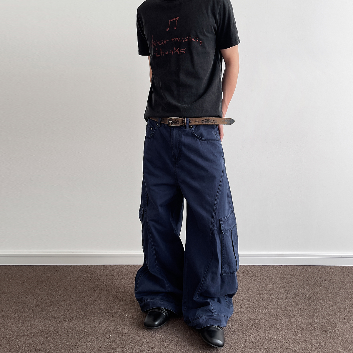 Vintage American Distressed Wide-Leg Work Pants for Men and Women - Curved Knife Straight Casual Trousers Vintage American Distressed Wide-Leg Work Pants for Men and Women - Curved Knife Straight Casual Trousers