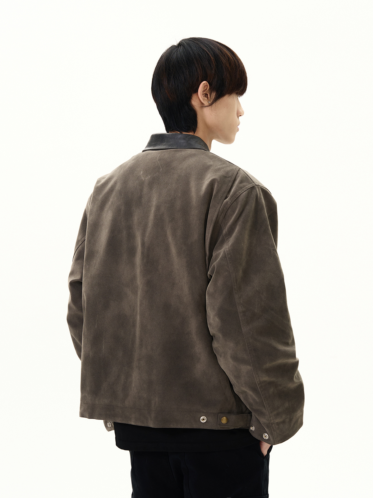 Vintage American Suede Leather Jacket for Women - High Street Detroit Style, Clean Fit, Short Lapel, Thickened Coat Vintage American Suede Leather Jacket for Women - High Street Detroit Style, Clean Fit, Short Lapel, Thickened Coat