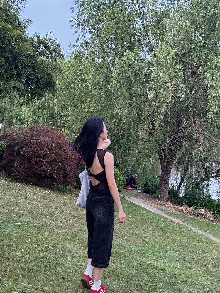 Vintage Black Cropped Wide-Leg Jeans for Women - High-Waisted Loose-Fitting Trendy Summer Pants Vintage Black Cropped Wide-Leg Jeans for Women - High-Waisted Loose-Fitting Trendy Summer Pants