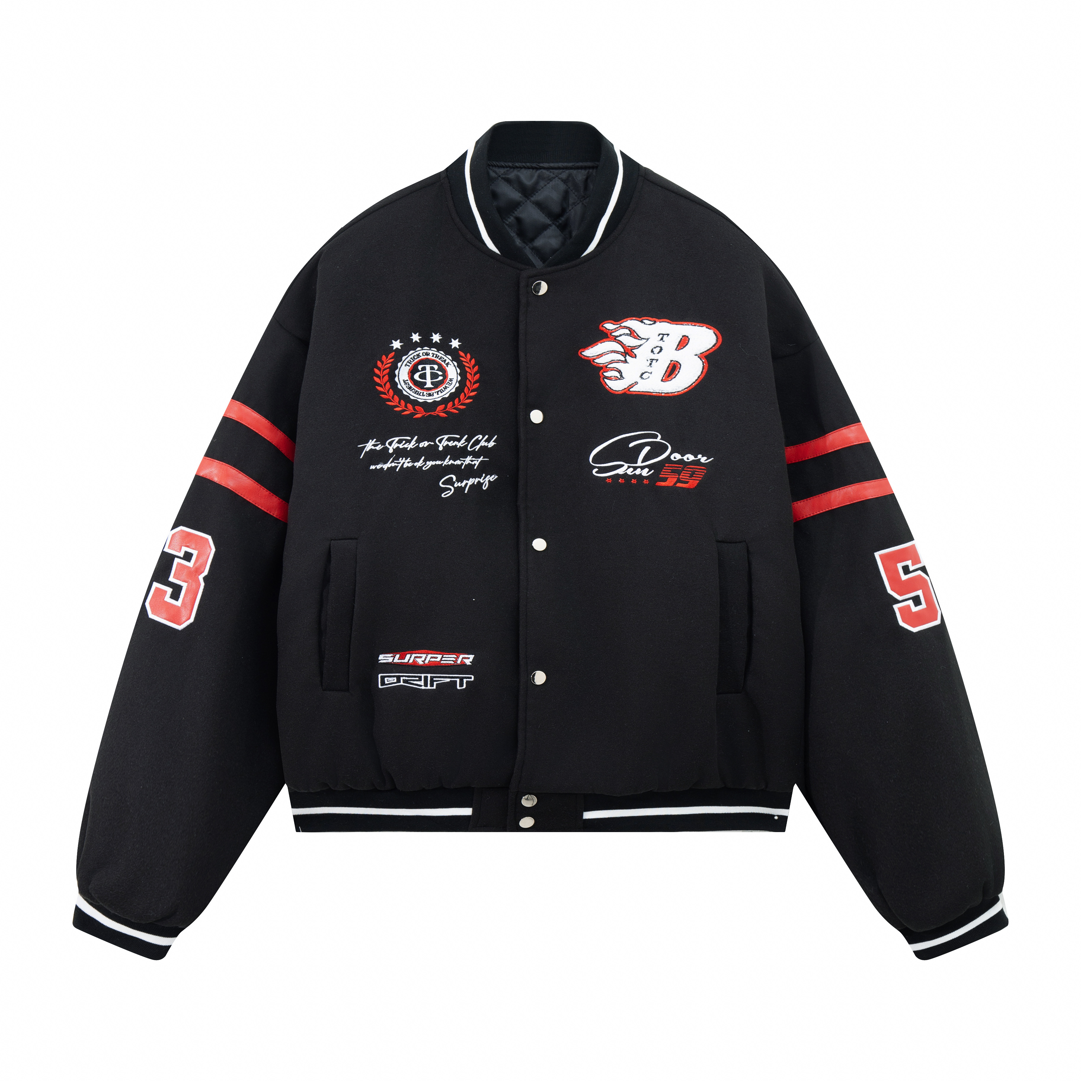 Vintage Color Block Baseball Jacket with Embroidered Letters - Loose Fit American Style for Spring - Trendy National Look