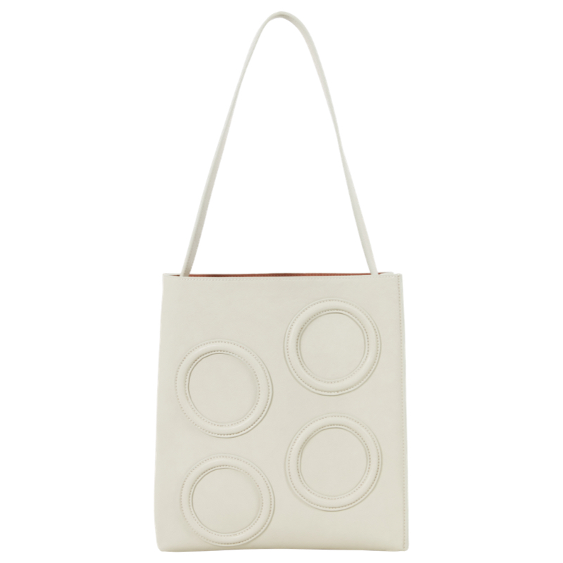 Vintage Cowhide Circle Bag - Large Capacity Shoulder Tote for Stylish Everyday Use