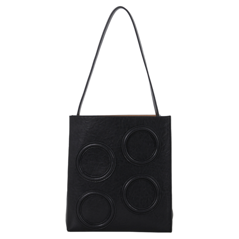 Vintage Cowhide Large Capacity Circle Bag - Stylish Shoulder Tote for Everyday Use, Chic and Functional Design