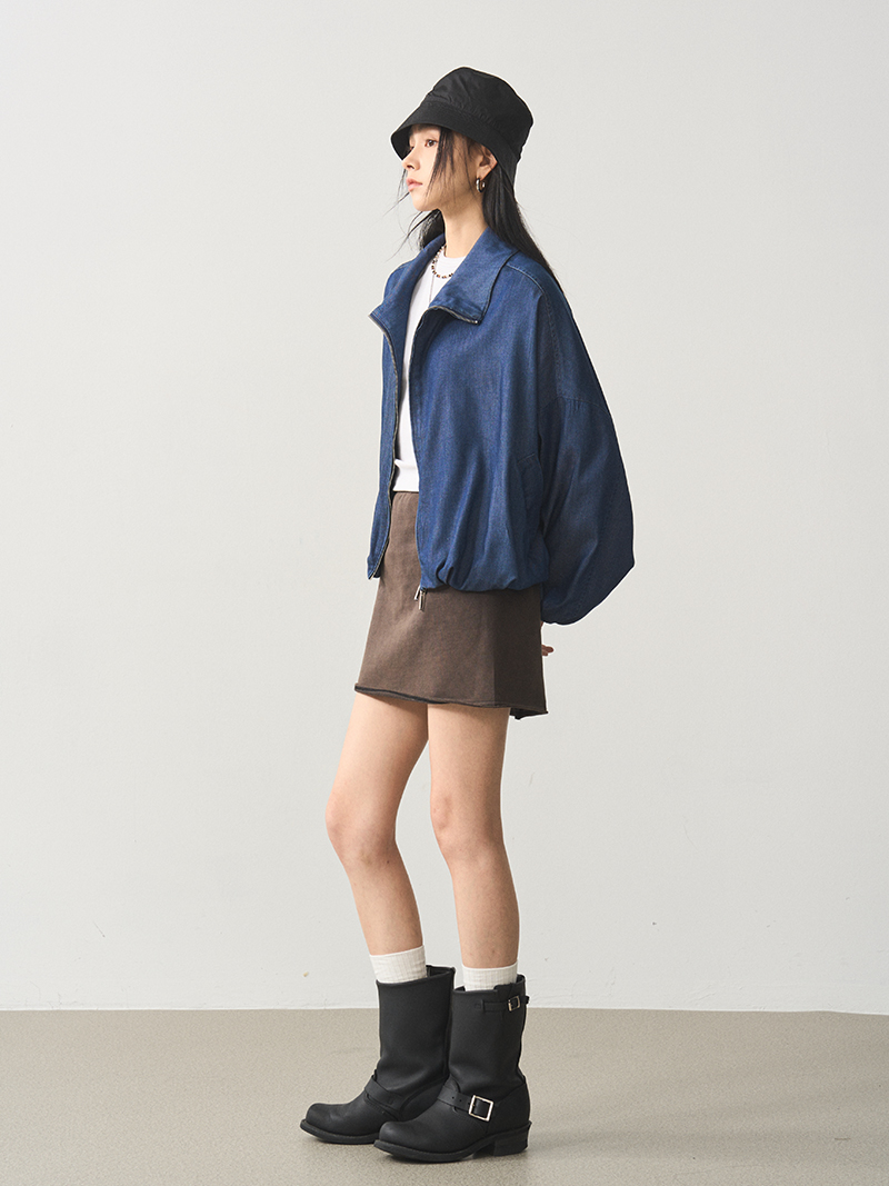 Vintage Distressed Ultra-Short A-Line Skirt in Caramel Gray - Relaxed Fit Lazy Style, Perfect for 90s and Y2K Fashion Lovers Vintage Distressed Ultra-Short A-Line Skirt in Caramel Gray - Relaxed Fit Lazy Style, Perfect for 90s and Y2K Fashion Lovers