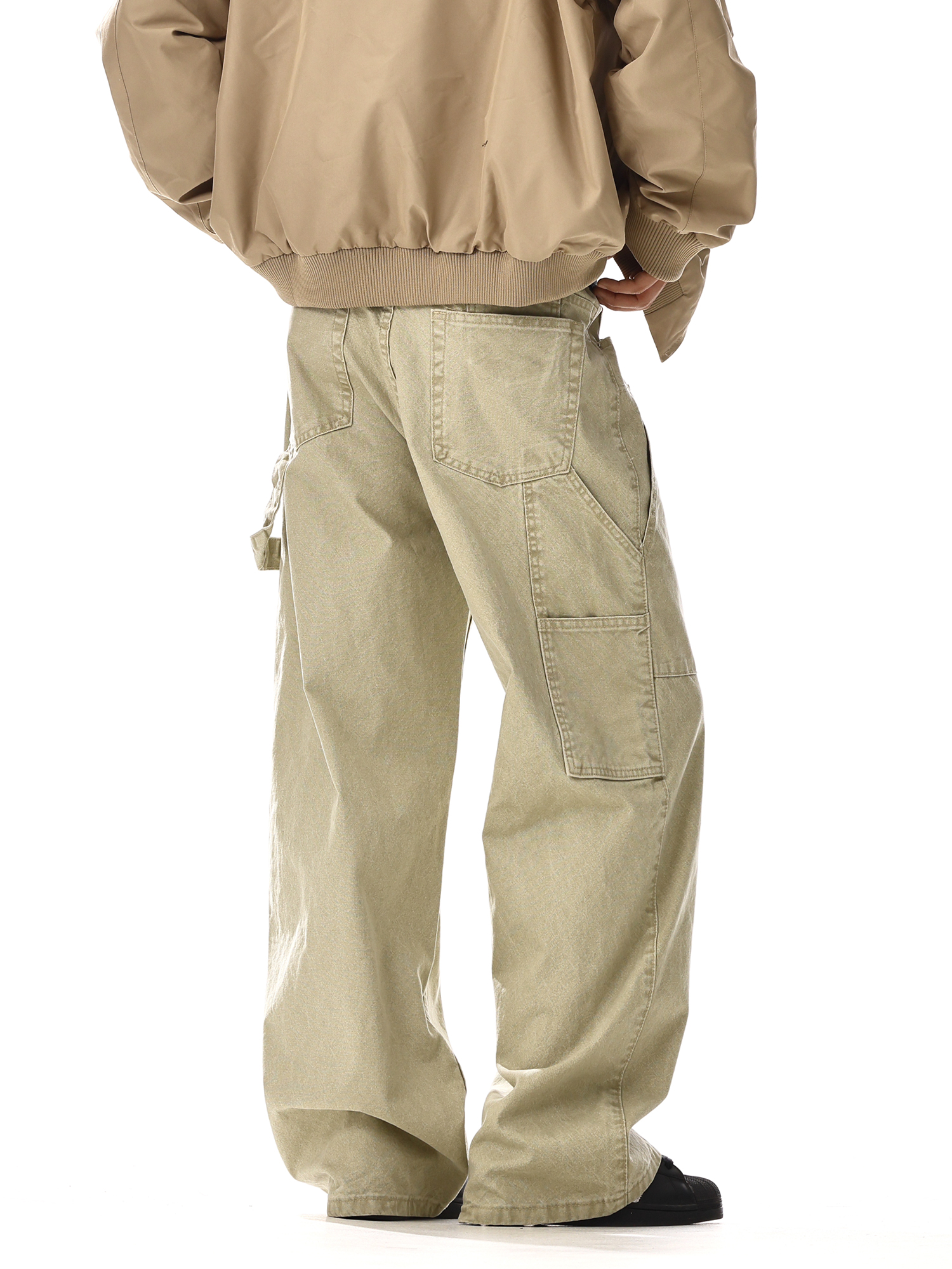 Vintage Distressed Workwear Denim Pants for Men & Women, Versatile Straight Loose Fit, Slimming Patchwork Casual Long Pants Vintage Distressed Workwear Denim Pants for Men & Women, Versatile Straight Loose Fit, Slimming Patchwork Casual Long Pants