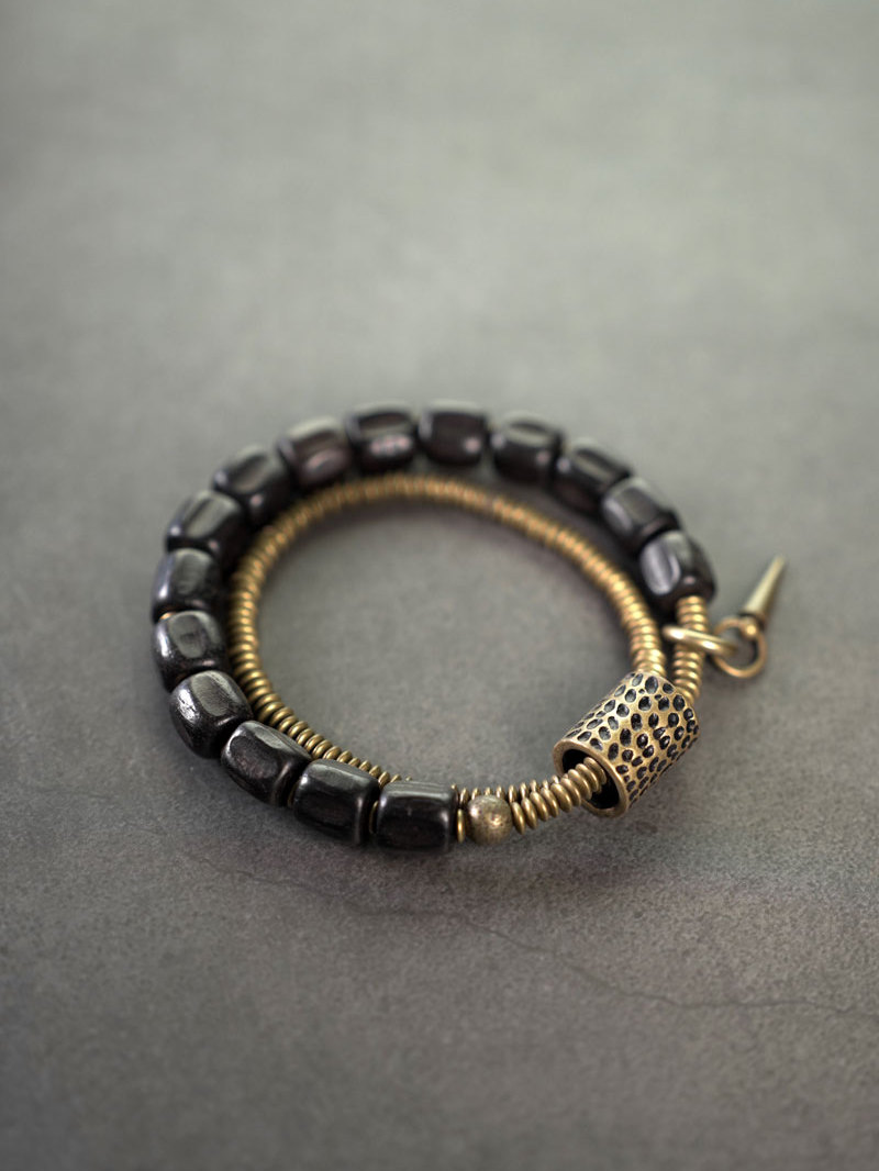 Vintage Double Circle Black Sandalwood Bracelet - Personalized Retro Jewelry for Men and Women, Non-Fish Home Design Vintage Double Circle Black Sandalwood Bracelet - Personalized Retro Jewelry for Men and Women, Non-Fish Home Design