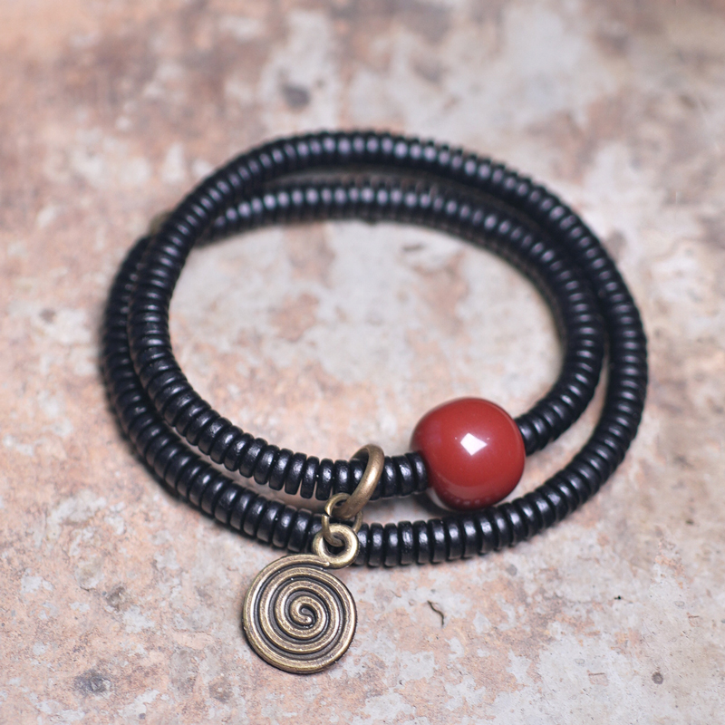 Vintage Ebony Double Circle Couple Bracelets - Simple Versatile Wrist Accessories for Young Fashion Lovers Vintage Ebony Double Circle Couple Bracelets - Simple Versatile Wrist Accessories for Young Fashion Lovers