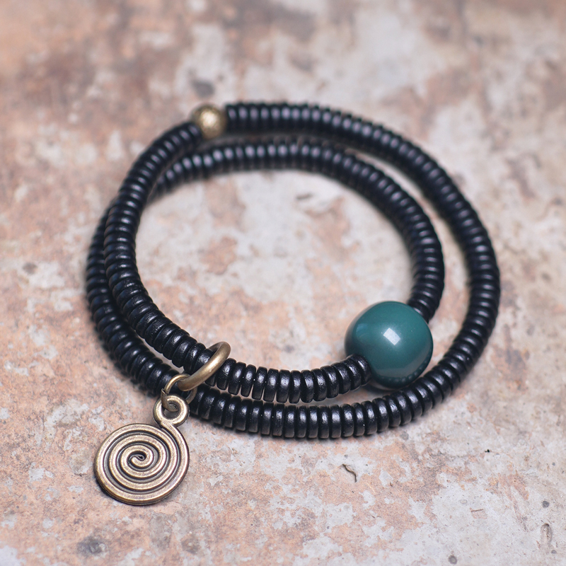 Vintage Ebony Double Circle Couple Bracelets - Simple Versatile Wrist Accessories for Young Fashion Lovers Vintage Ebony Double Circle Couple Bracelets - Simple Versatile Wrist Accessories for Young Fashion Lovers