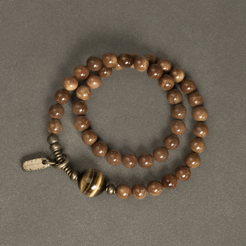 Vintage Ethnic Double Circle Cook Bead Bracelet for Women & Men, Trendy Cultural Accessories, Personalized Buddhist Bead Jewelry