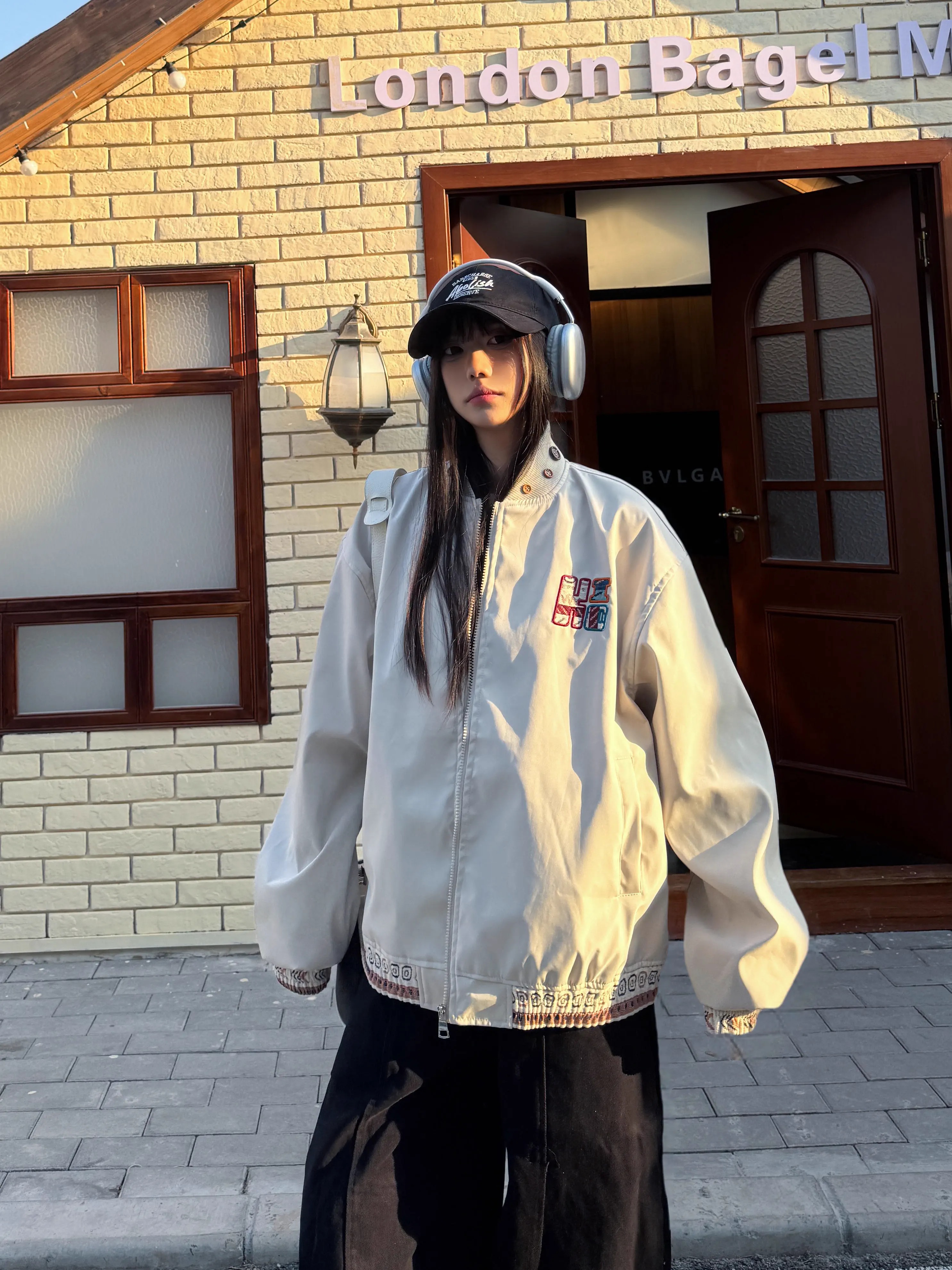 Vintage Ethnic Patchwork Embroidered Flight Jacket - Spring Loose Coat in 90s American Style Vintage Ethnic Patchwork Embroidered Flight Jacket - Spring Loose Coat in 90s American Style