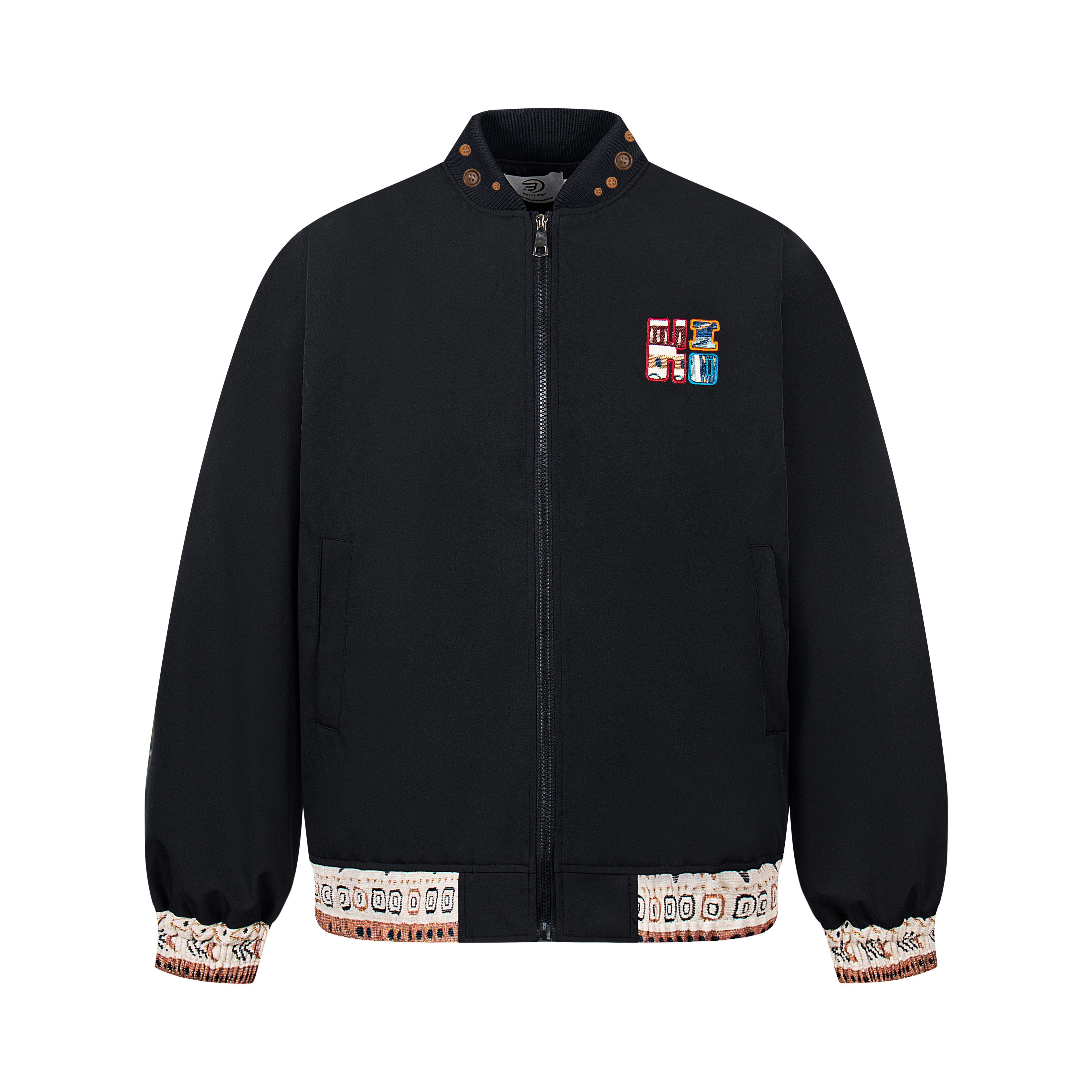 Vintage Ethnic Patchwork Embroidered Flight Jacket - Spring Loose Coat in 90s American Style