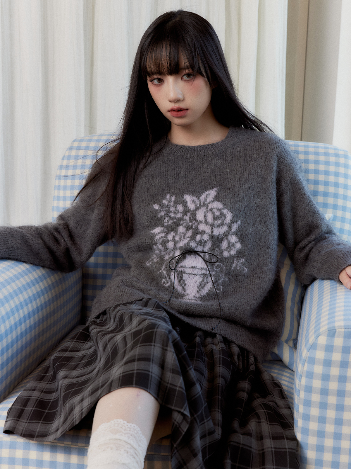 Vintage Fair Isle Round Neck Knitted Sweater in Lazy Style for Summer - Cozy and Stylish Fashion Essential Vintage Fair Isle Round Neck Knitted Sweater in Lazy Style for Summer - Cozy and Stylish Fashion Essential