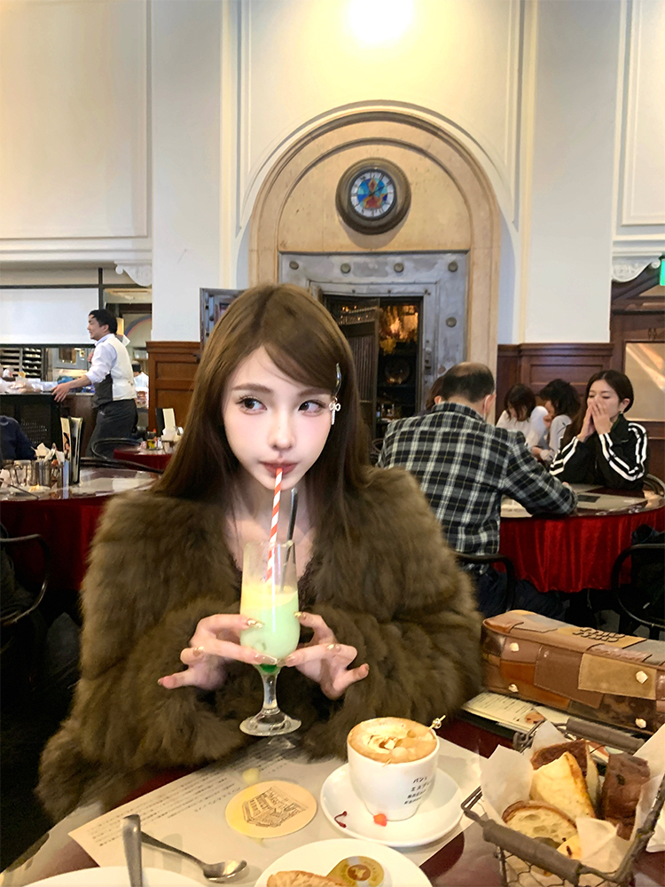 Vintage Fox Fur Coat - Women's Short Plush Jacket in Young Style for Classic Winter Fashion