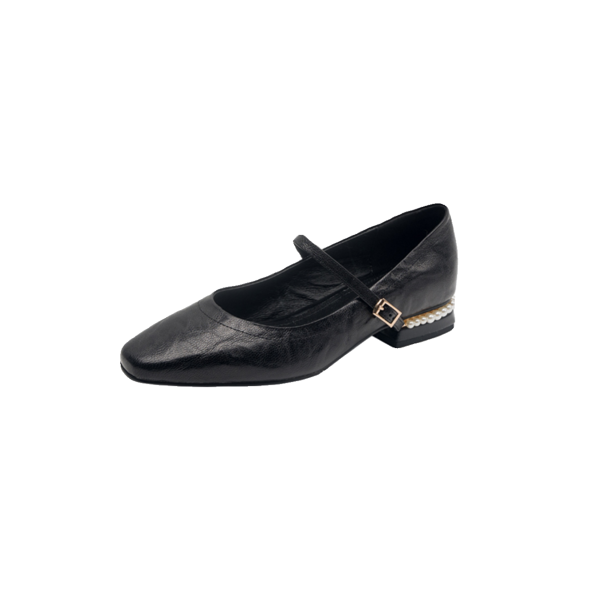 Vintage French Mary Jane Shoes for Women, Low-Heeled, Square-Toed, One-Strap with Pearl, Versatile Leather Footwear Vintage French Mary Jane Shoes for Women, Low-Heeled, Square-Toed, One-Strap with Pearl, Versatile Leather Footwear