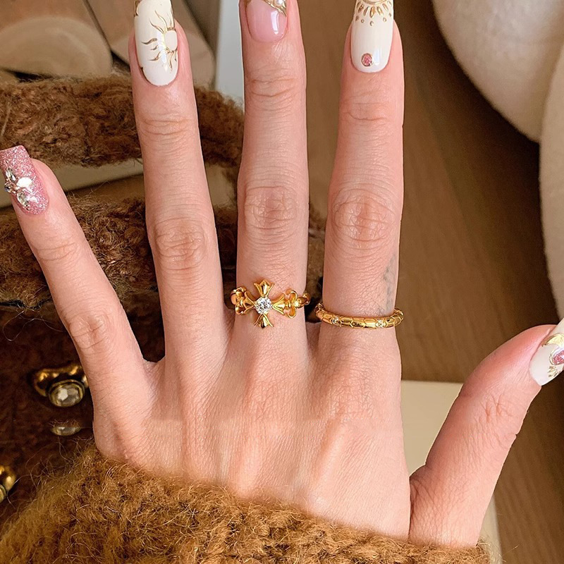 Vintage Gold Cross Iris Flower Ring for Women - High-End Versatile Fashion Ring, 2025 Style Vintage Gold Cross Iris Flower Ring for Women - High-End Versatile Fashion Ring, 2025 Style