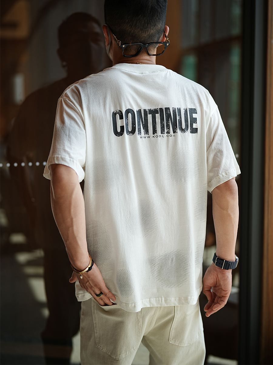 Vintage Gradient Short-Sleeve T-Shirt for Men - Hong Kong Style Heavyweight Wash, Trendy Letter Print, Summer Essential Vintage Gradient Short-Sleeve T-Shirt for Men - Hong Kong Style Heavyweight Wash, Trendy Letter Print, Summer Essential