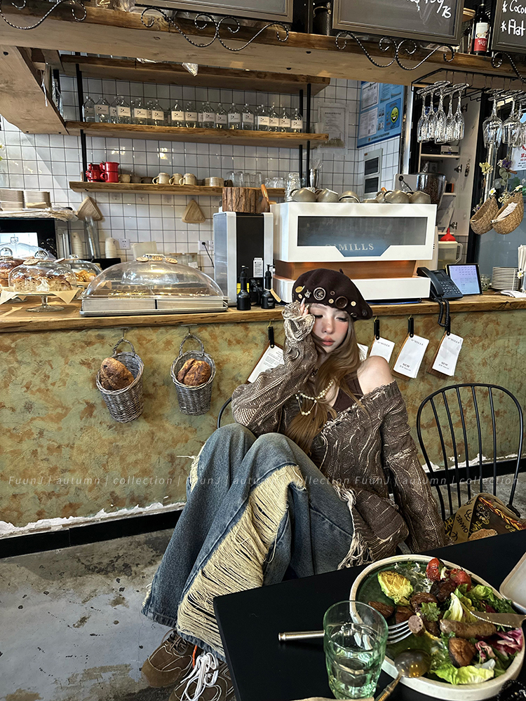 Vintage High-Waisted Loose Heavy-Duty Ripped Jeans for Women - Versatile Wide-Leg Casual Pants in Y2K Style Vintage High-Waisted Loose Heavy-Duty Ripped Jeans for Women - Versatile Wide-Leg Casual Pants in Y2K Style