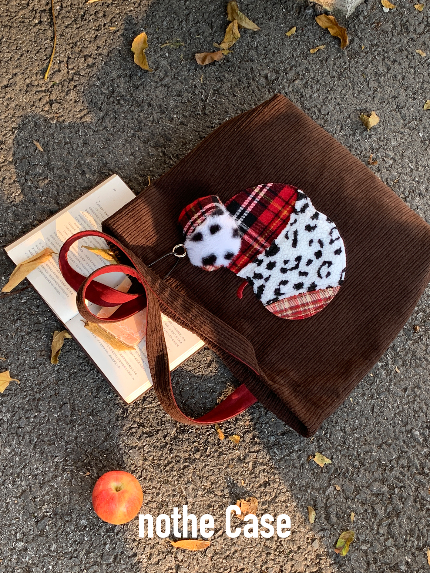 Vintage-Inspired Cute Apple Shoulder Bag - Large Capacity Corduroy Tote for Y2K Style Fashion Vintage-Inspired Cute Apple Shoulder Bag - Large Capacity Corduroy Tote for Y2K Style Fashion