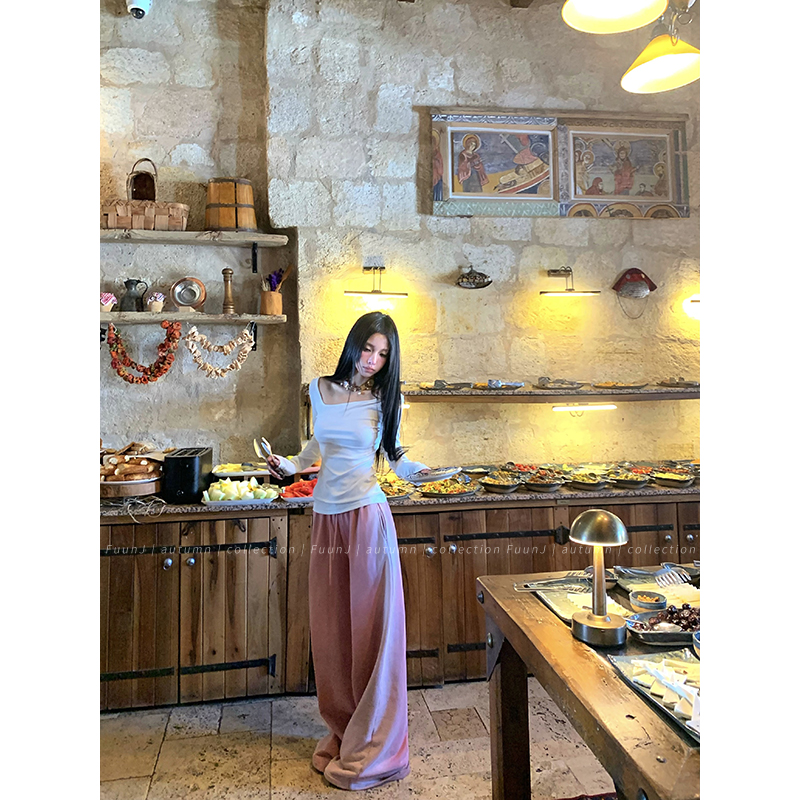 Vintage Irregular Gradient Wide-Leg Pants for Women - Casual Loose Fit with Lazy Long Legs - 90s Inspired Fashion Vintage Irregular Gradient Wide-Leg Pants for Women - Casual Loose Fit with Lazy Long Legs - 90s Inspired Fashion