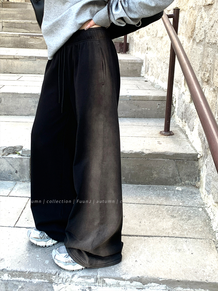 Vintage Irregular Gradient Wide-Leg Pants for Women - Casual Loose Fit with Lazy Long Legs - 90s Inspired Fashion Vintage Irregular Gradient Wide-Leg Pants for Women - Casual Loose Fit with Lazy Long Legs - 90s Inspired Fashion