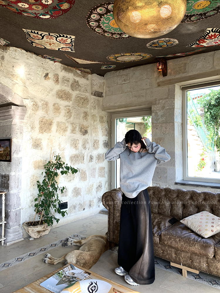 Vintage Irregular Gradient Wide-Leg Pants for Women - Casual Loose Fit with Lazy Long Legs - 90s Inspired Fashion Vintage Irregular Gradient Wide-Leg Pants for Women - Casual Loose Fit with Lazy Long Legs - 90s Inspired Fashion